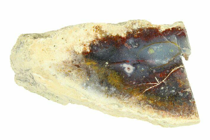 Polished Colorful Agate with Native Copper - Java, Indonesia #293380